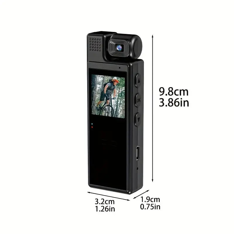 Bodycam WiFi con Pantalla 360° y Grabación en Alta Definición
