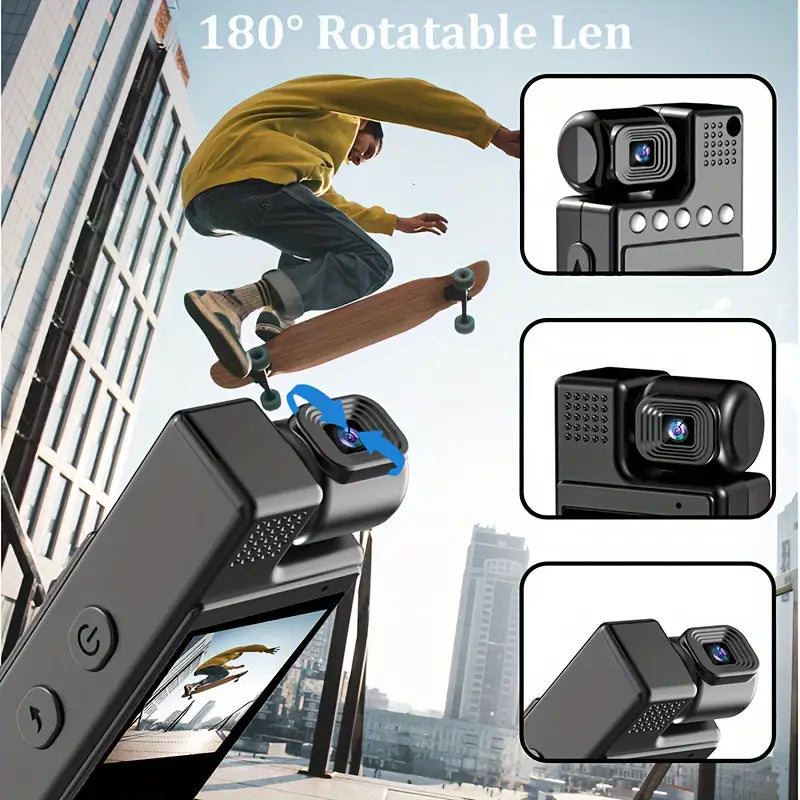 Bodycam WiFi con Pantalla 360° y Grabación en Alta Definición